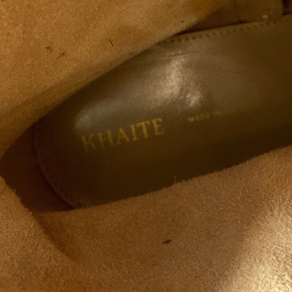 Khaite Gold Ankle Boots Metallic Booties Square Toe 7 Quiet Luxury Marfa New 🟡 - Picture 12 of 12